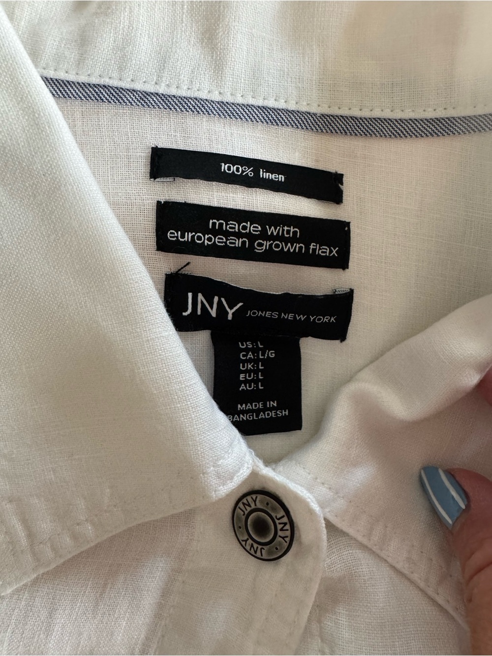 Jones New York White Linen-Blend Button Jacket - Picture 2 of 2